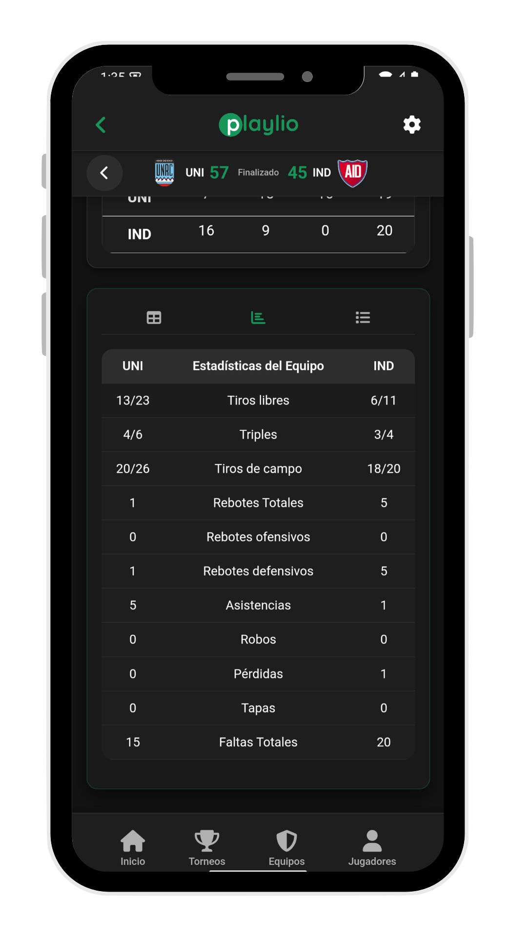 App móvil Playlio (pantalla 3)